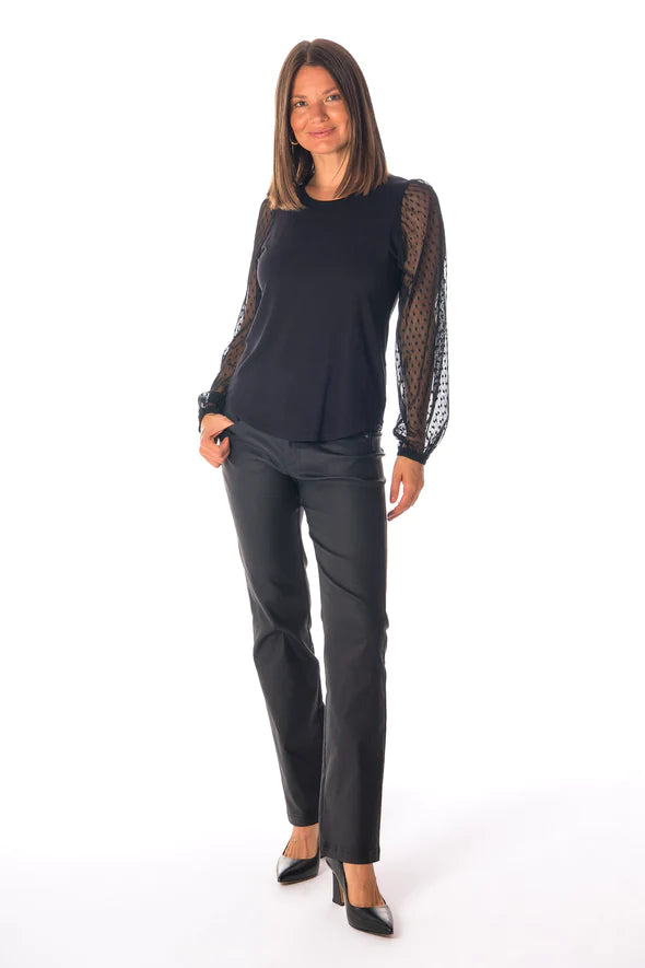 Mesh Sleeve Top – Casual Affairs Clothing