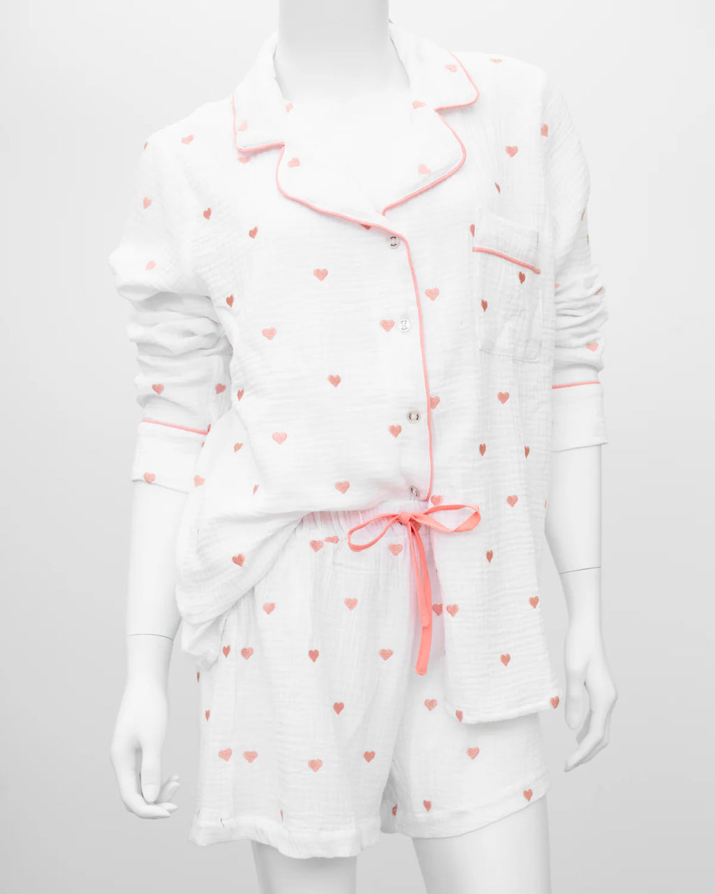 Lottie PJ Short Set White/Bellini