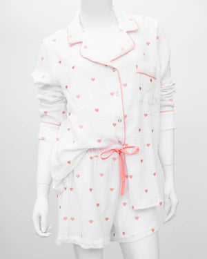 Lottie PJ Short Set White/Bellini