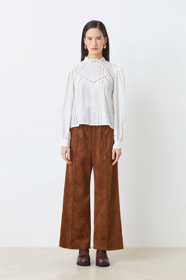 Johan Wide Leg Faux Suede Pant