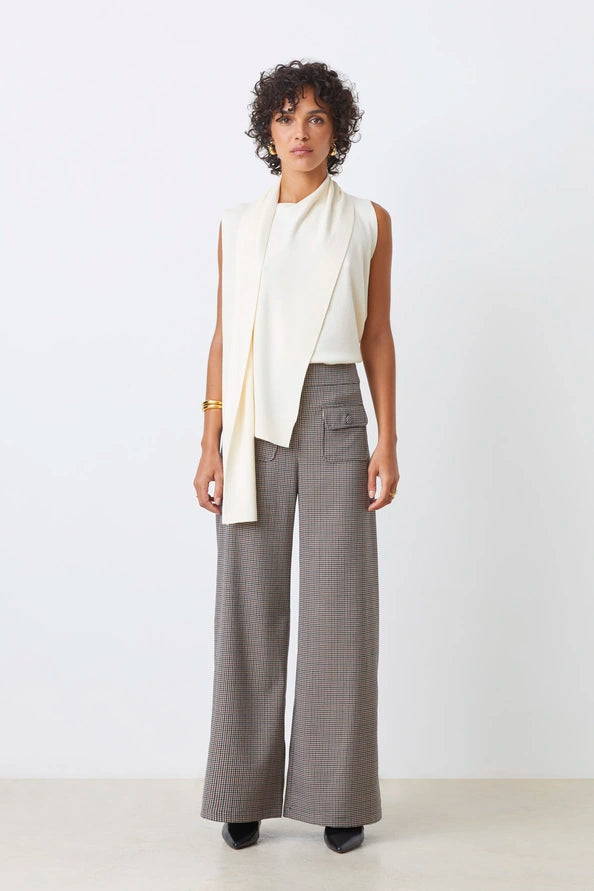Pheres Knit Draped Sleeveless Top