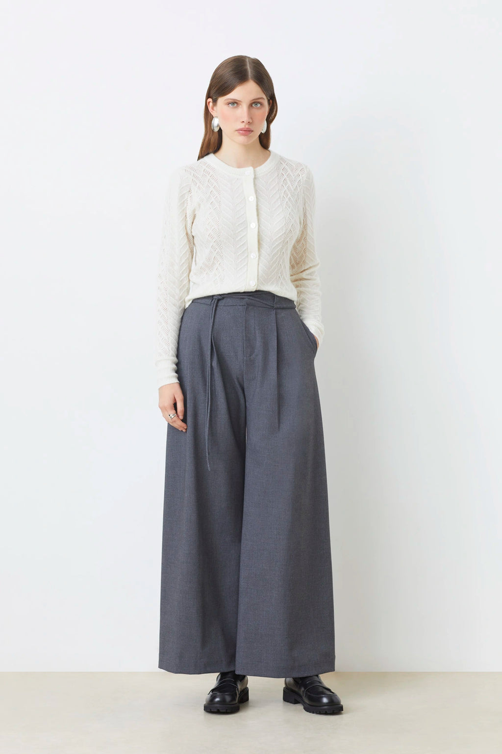 Jason Wide-Leg Belted Trousers