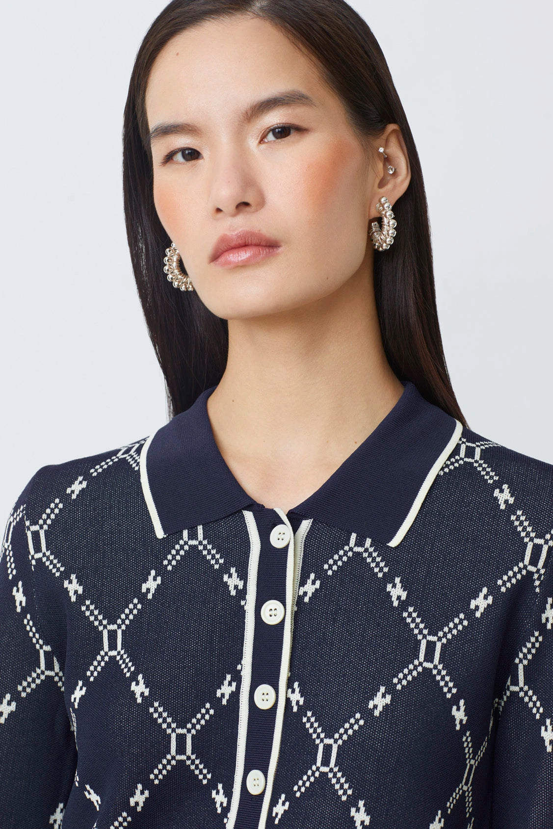 Palmaros Two Tone Polo Knit Shirt