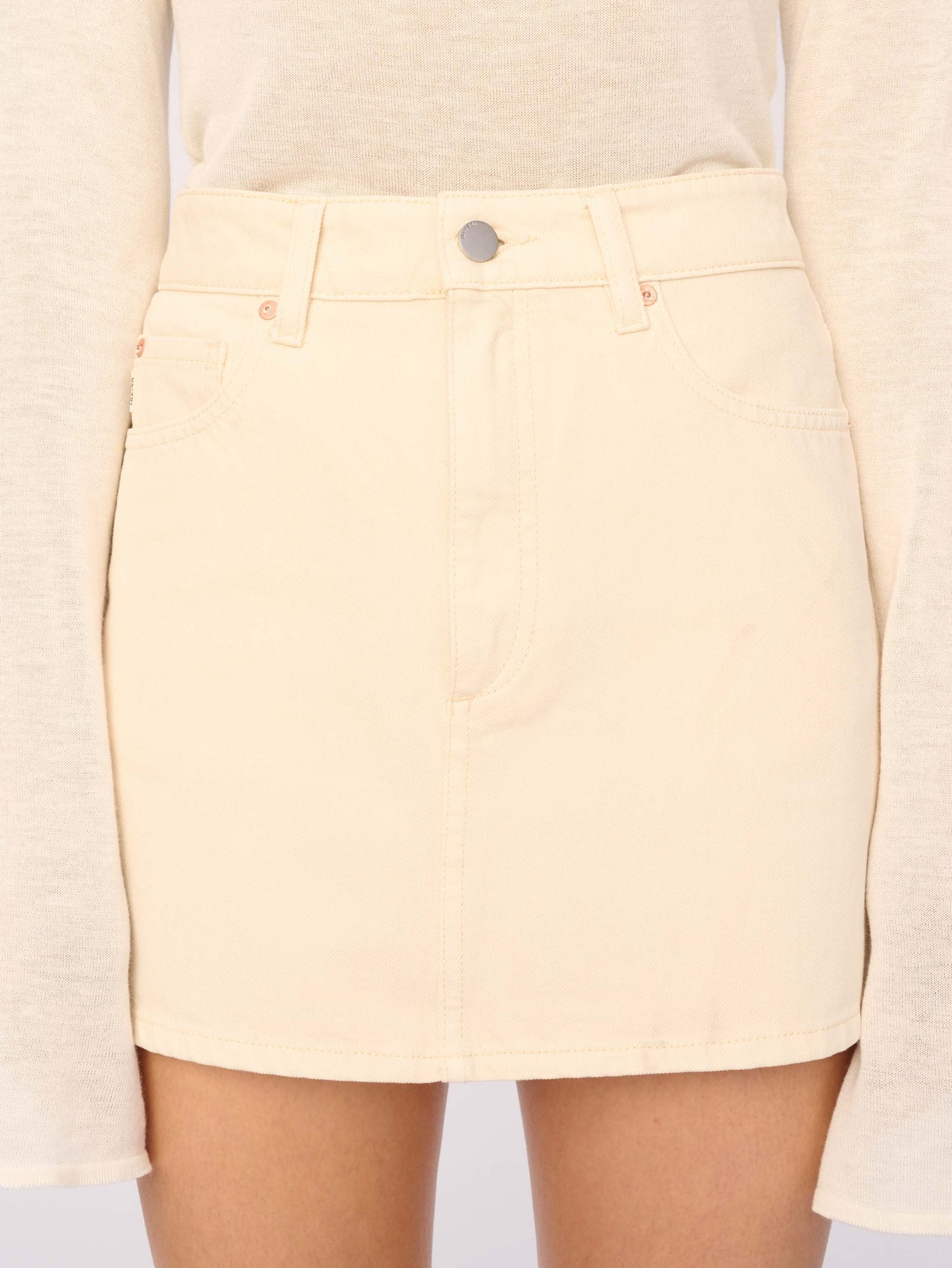 Alma Ecru Denim Skirt