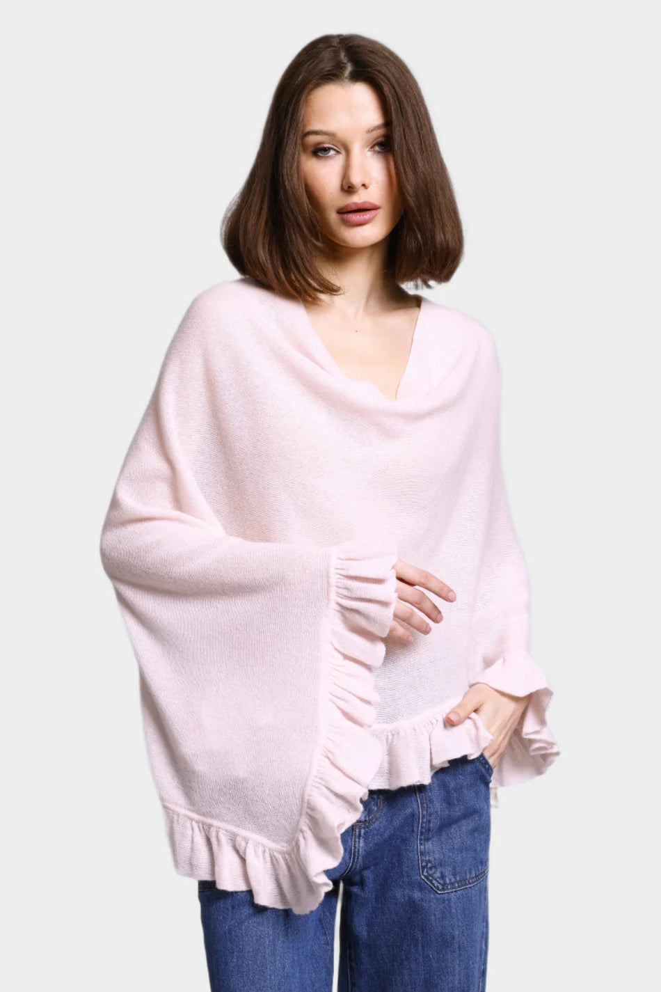 Cashmere Ruffle Ruana