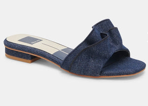 Alumni Denim Frill Flat Sandal