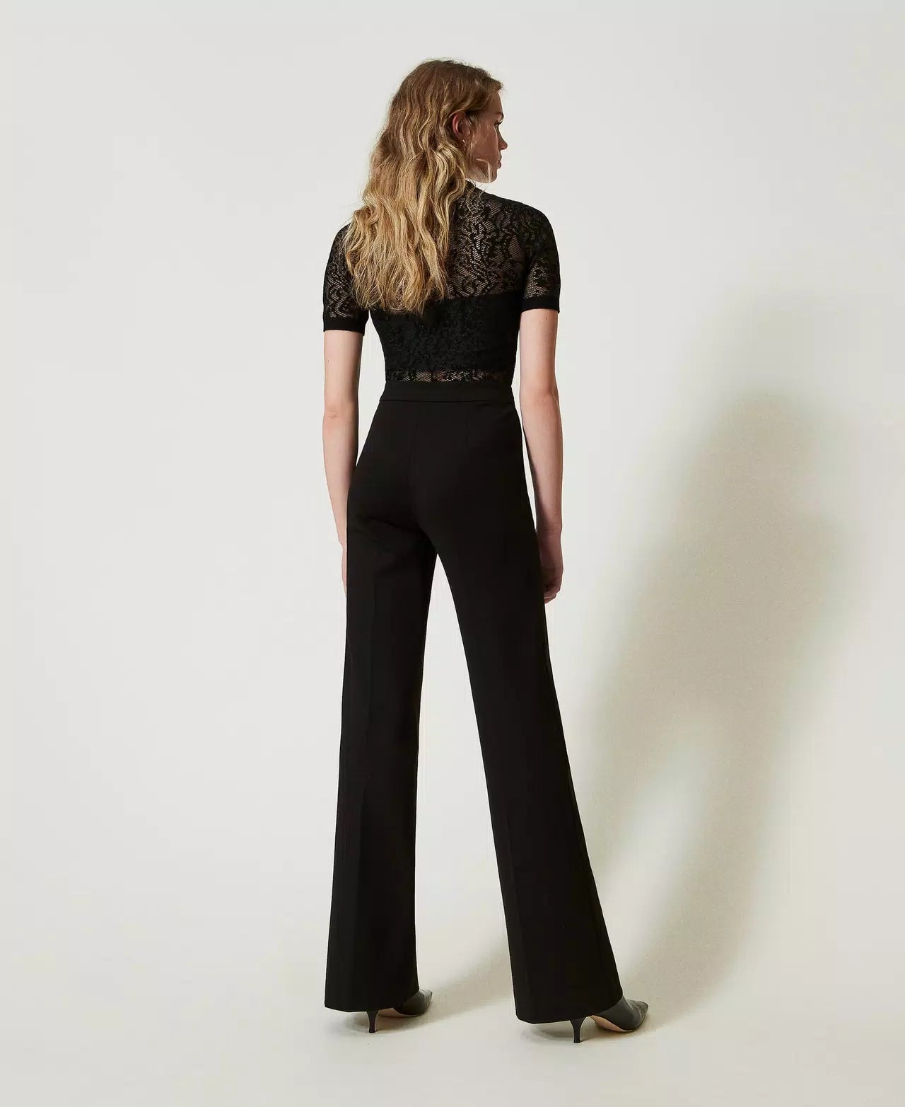 Straight leg trousers with Oval T waist strap