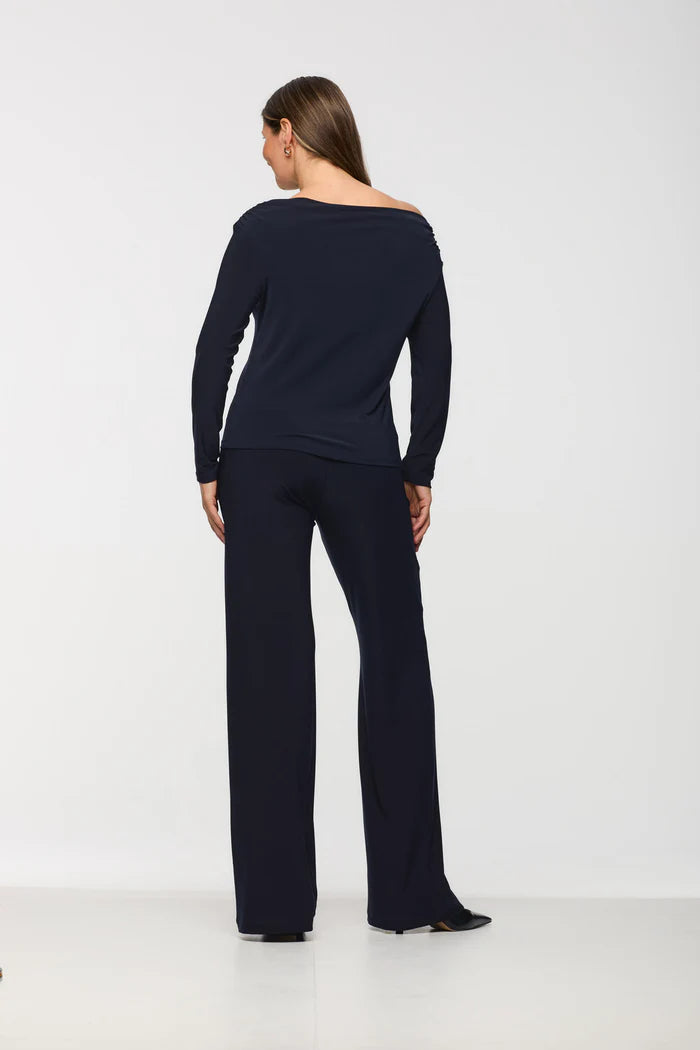 Luxe Jersey Convertible Neckline Long Sleeve Top