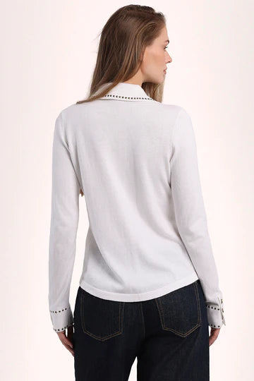 Cotton Cashmere studded Button Down Shirt