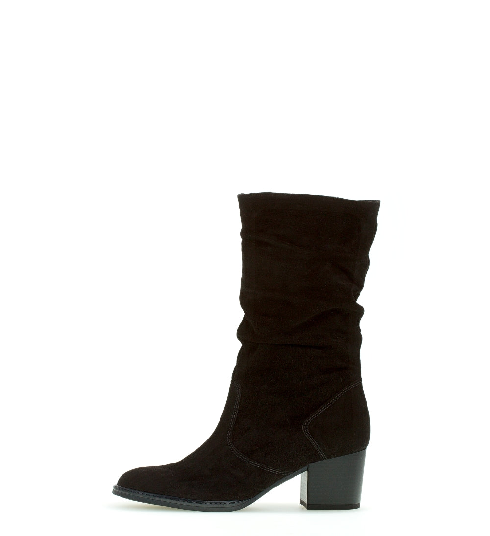 Black Suede Rouged Mid Boot