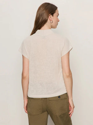 Draped Sleeveless Mockneck
