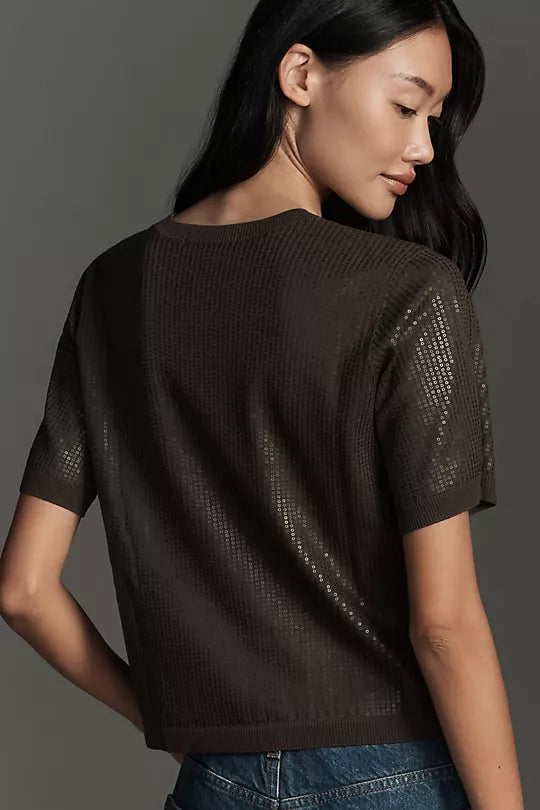 Sparkle Sequin Short Sleeve Top