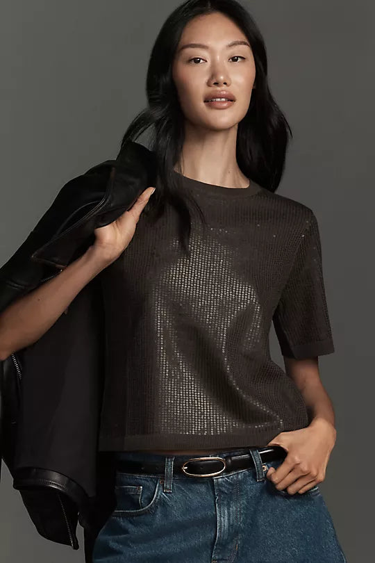 Sparkle Sequin Short Sleeve Top