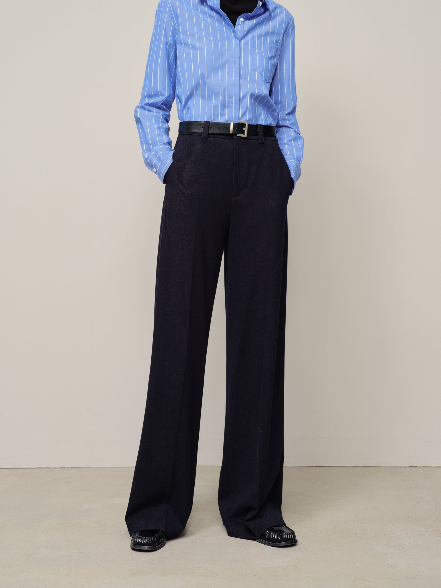 Navy Wide Leg Pant