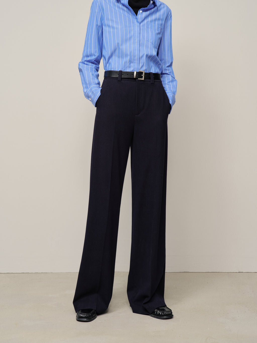 Navy Wide Leg Pant