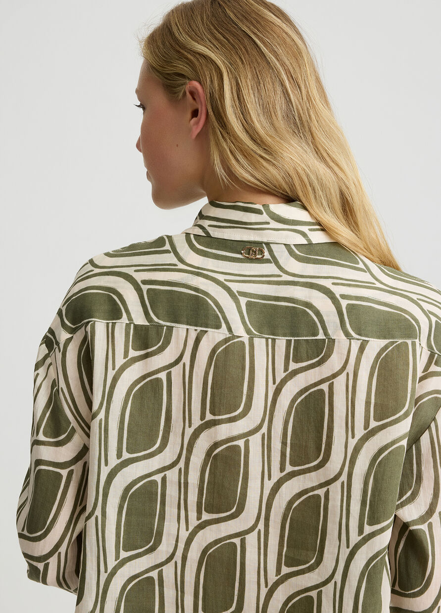 Link Print Linen Shirt