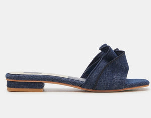 Alumni Denim Frill Flat Sandal