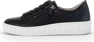 Gabor Black Leather Zip Sneaker
