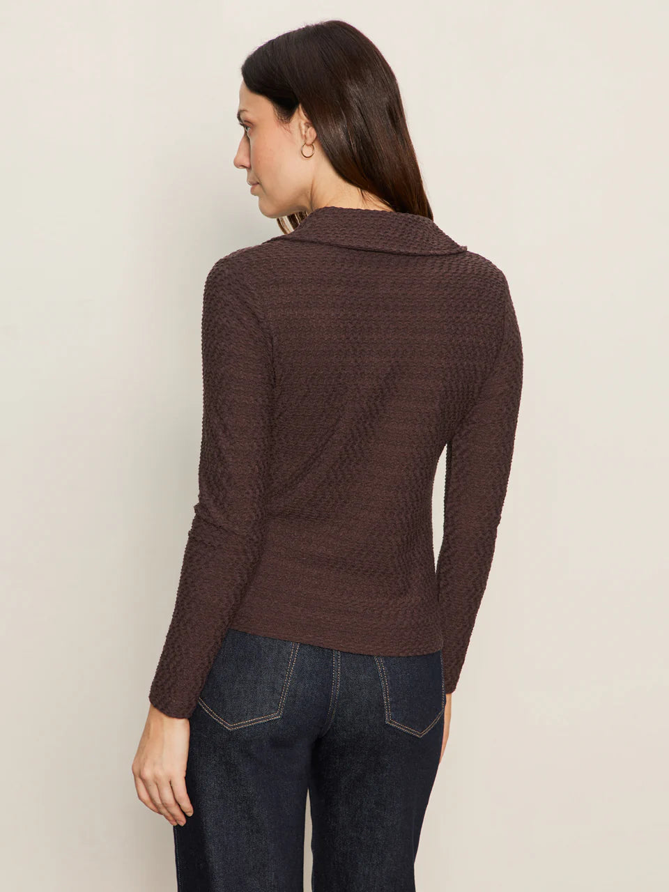 Textured Chocolate Dream Girl Knit Top