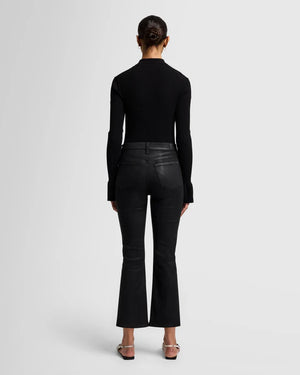 High Waist Slim Kick in Coated Black