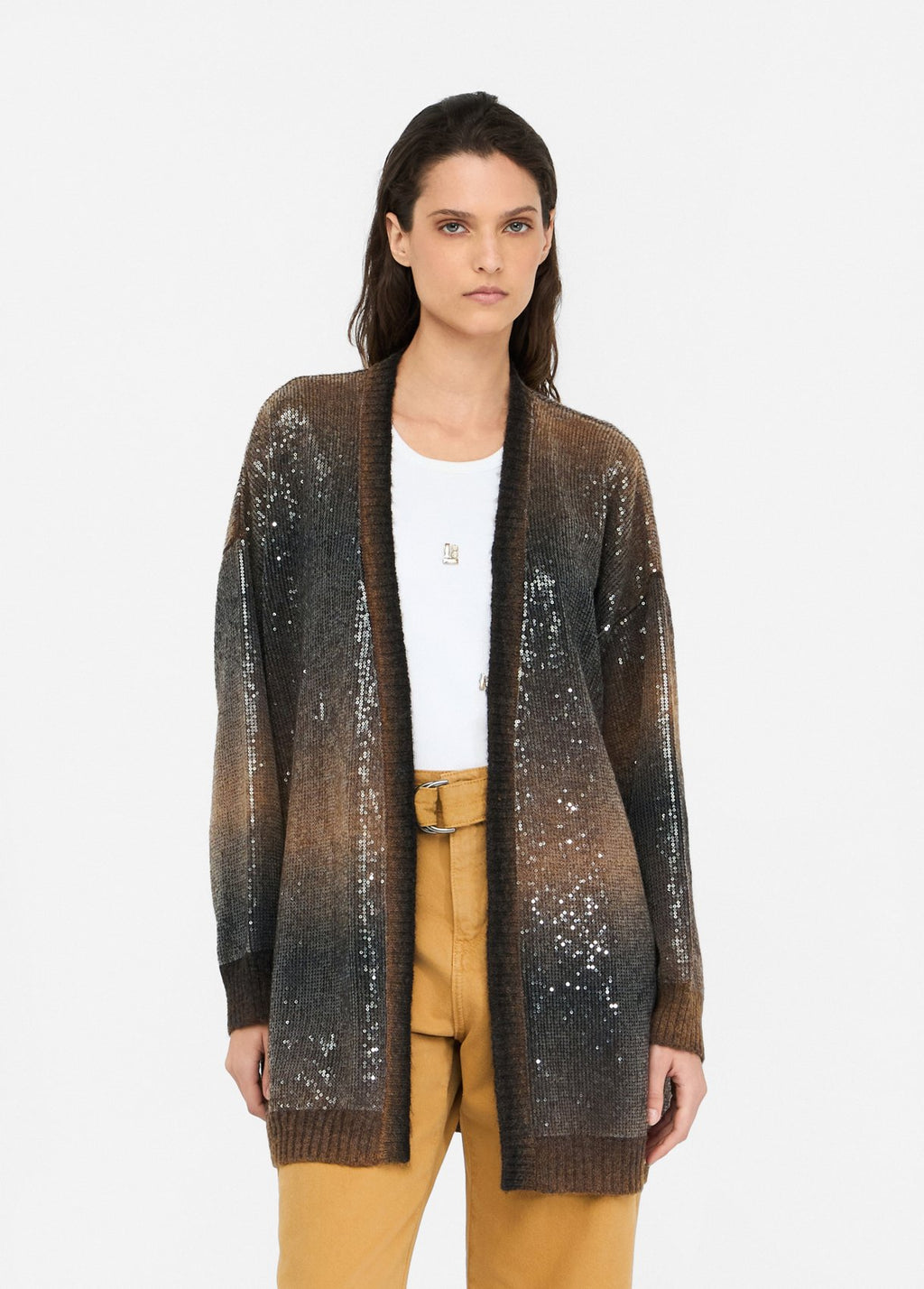 Longline Cardigan w/ Sequins