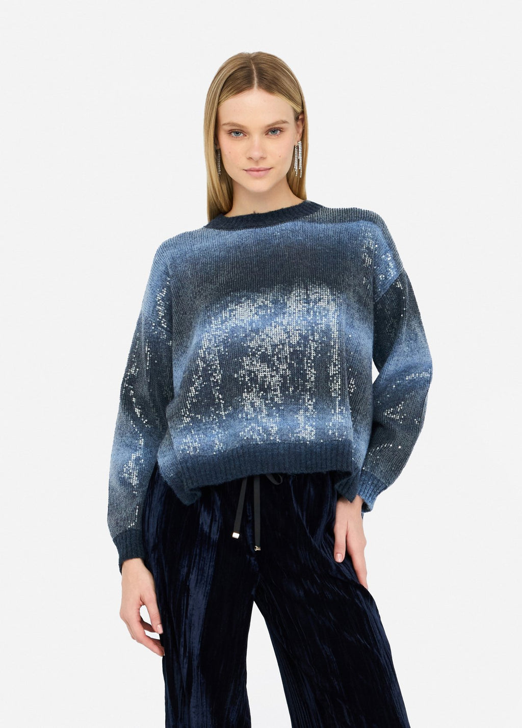 Sequin Crewneck Sweater