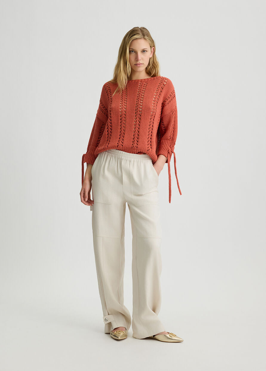 Pull On Trouser with Button Cuff