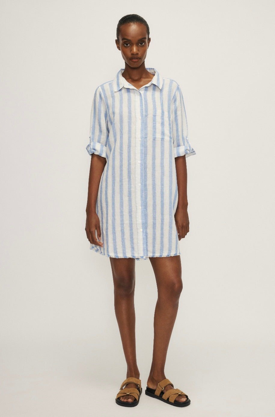 Josie Frayed Hem Shirt Dress