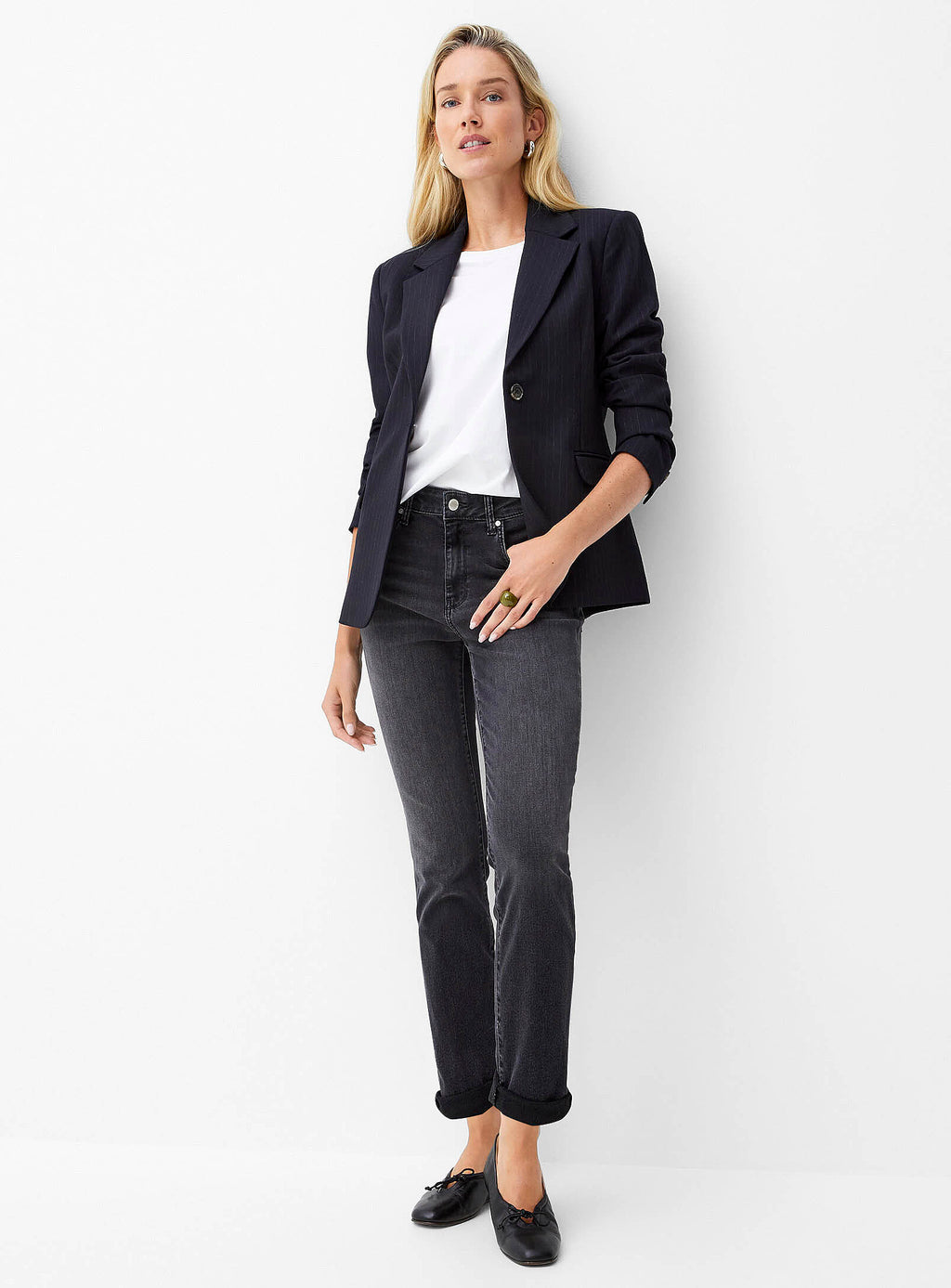 Kathleen Slim Boyfriend Smoke Grey