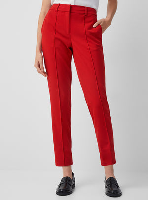 Red semi-slim trouser pant