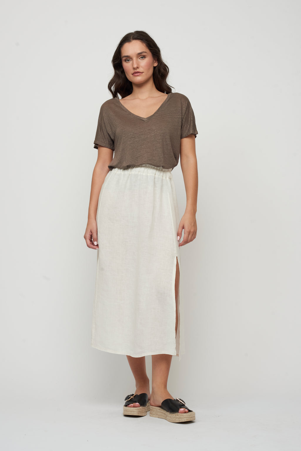 Linen Skirt w/ Slit