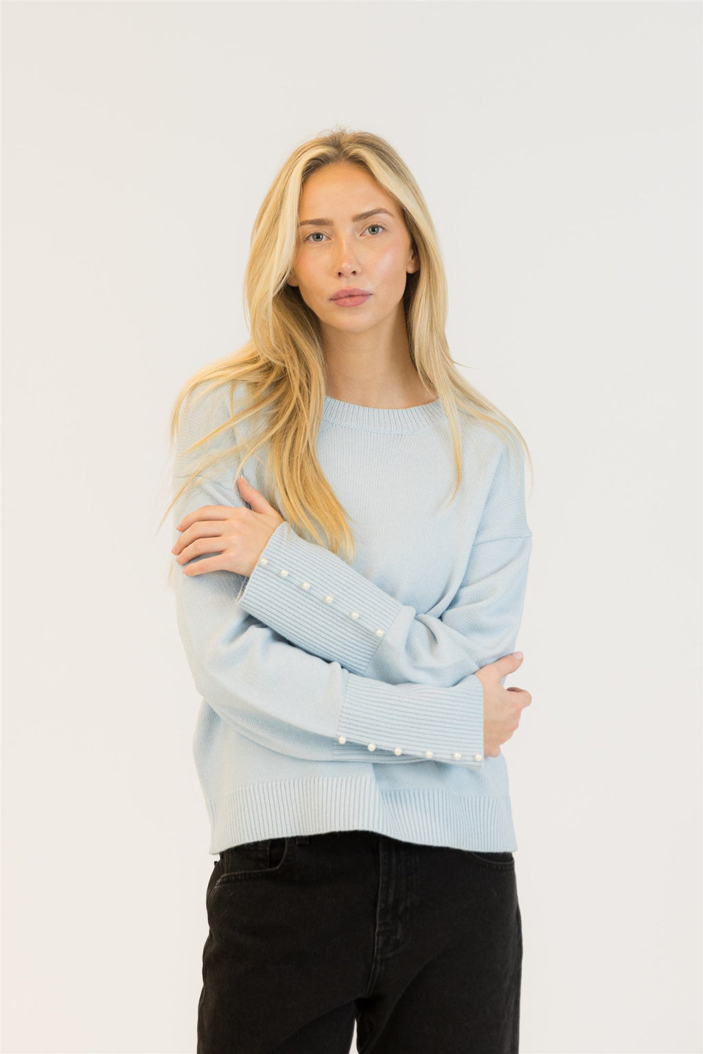 Bailey Crewneck Pearl Detail Pullover