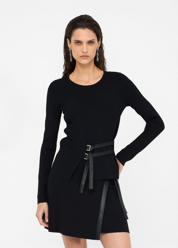 Knit Top With Buckle Detail