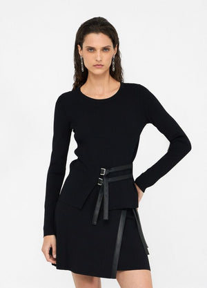 Knit Top With Buckle Detail