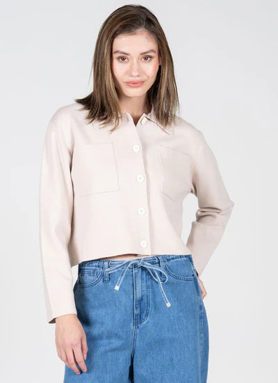 Viscose Blend Knit Short Cardigan