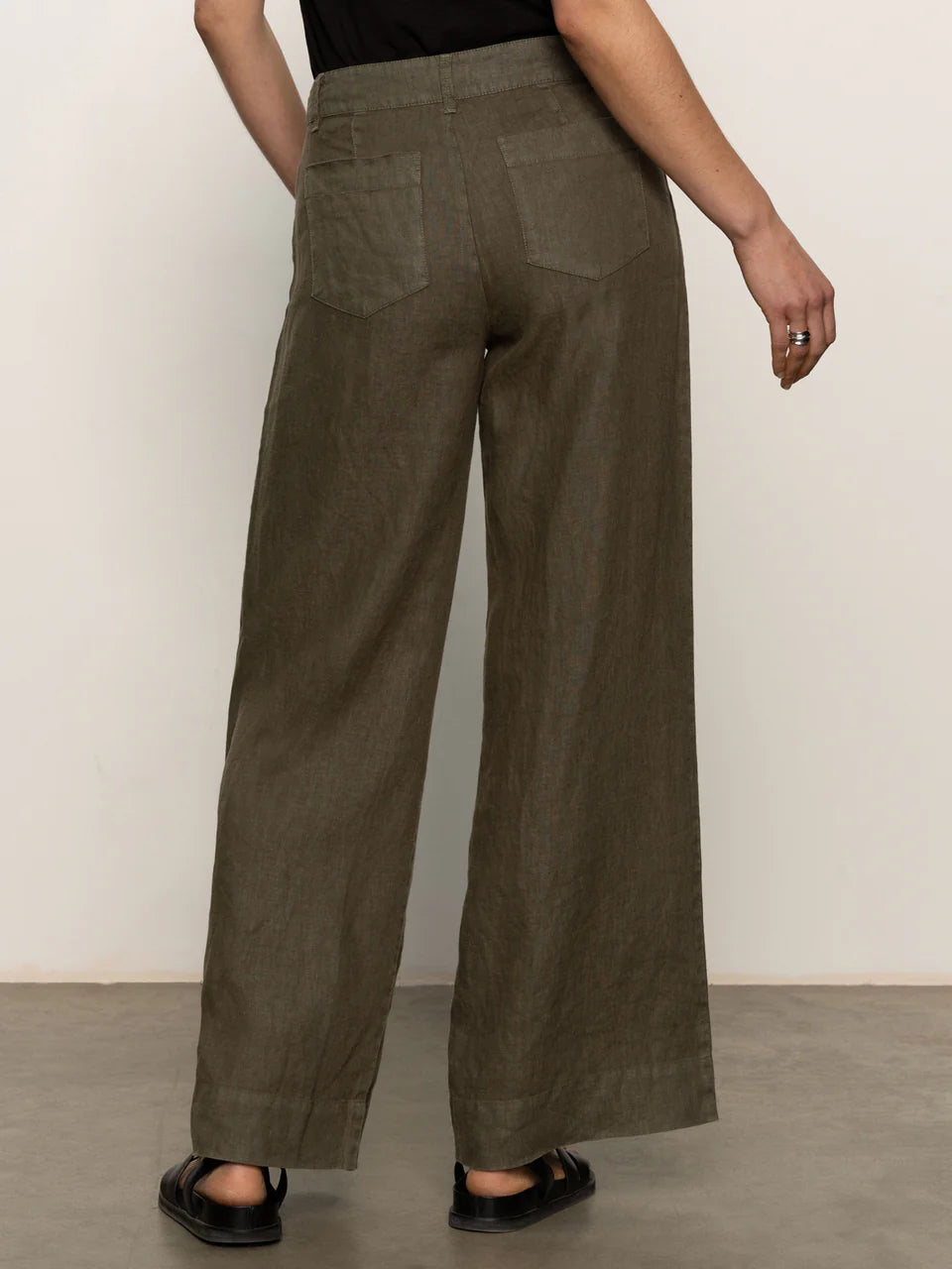 Linen Marine Wide Leg Semi-High Rise Pant