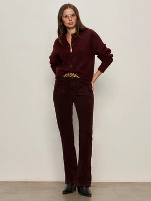 Velveteen Brook Bootcut Pant Dark Crimson