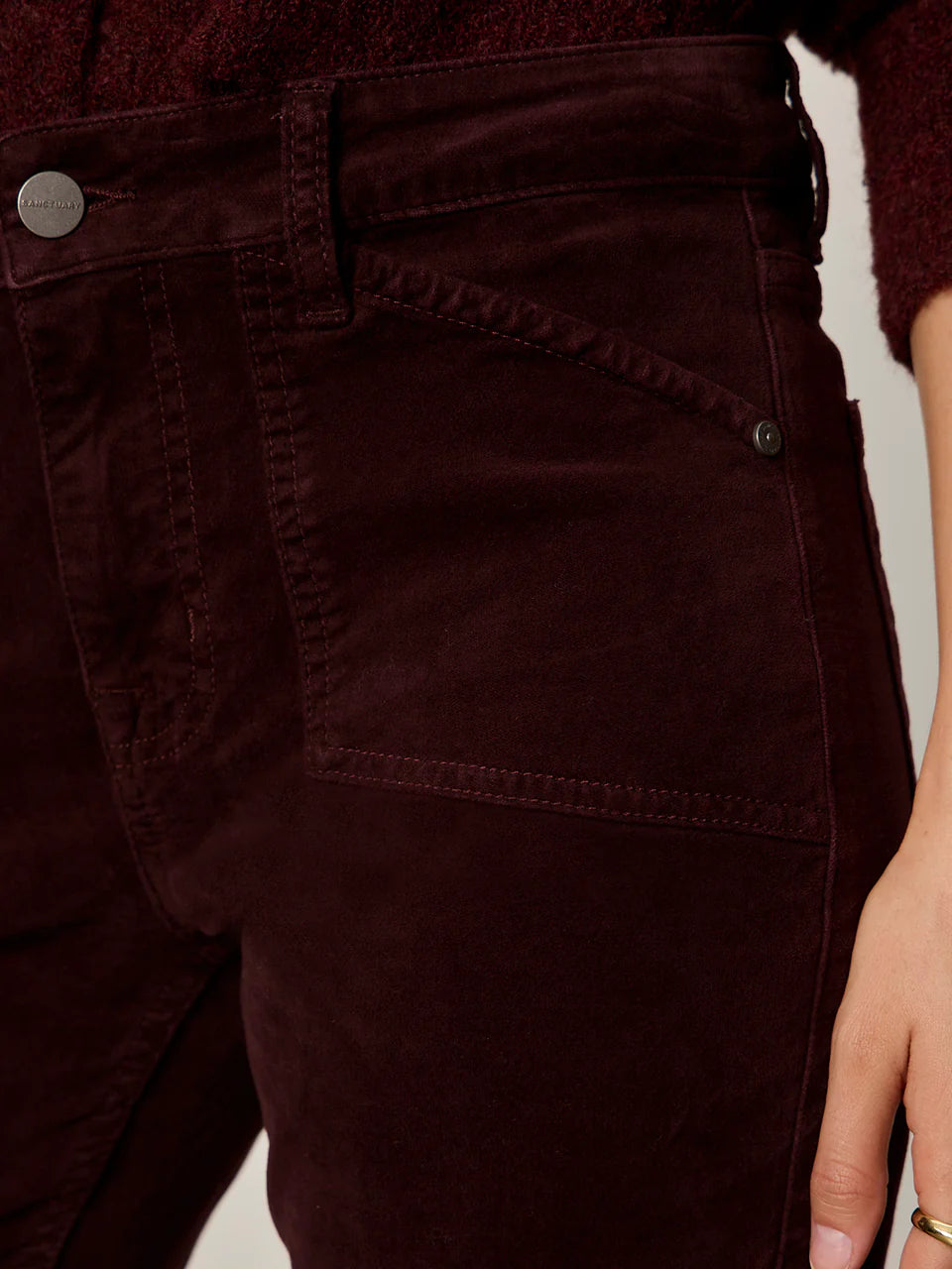 Velveteen Brook Bootcut Pant Dark Crimson