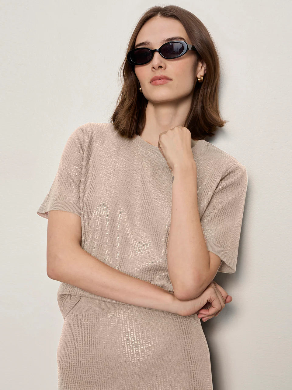 Sparkle Sequin Short Sleeve Top