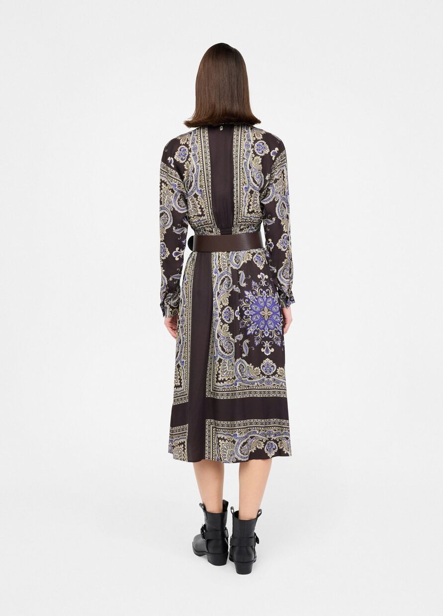 Paisley Midi Dress w/ Belt