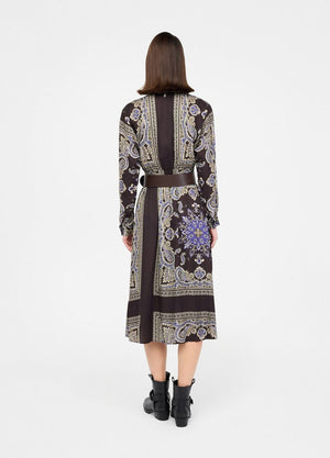 Paisley Midi Dress w/ Belt