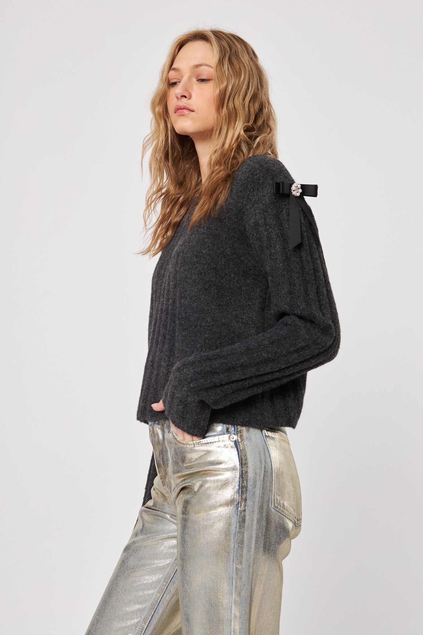 Joey Ribbed Bow Sweater