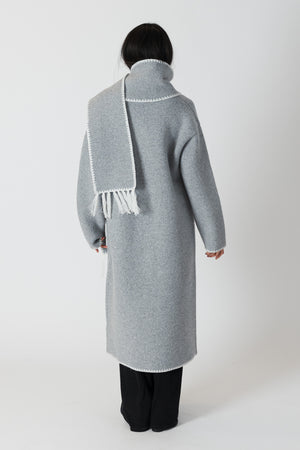 Delaney Long Coat w/ Scarf Whip Stitch