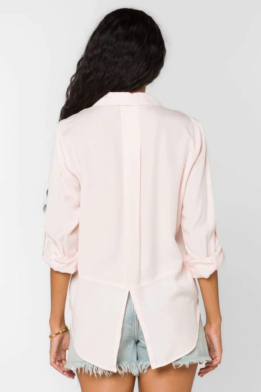 Riley Soft Pink Slit Shirt