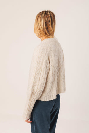 Cable-Knit Short Sweater