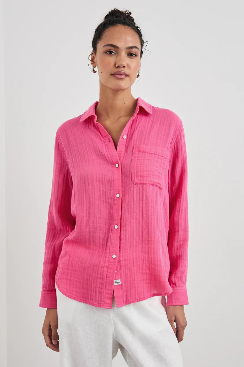 Hibiscus Cotton Gauze Ellis Shirt