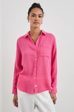 Hibiscus Cotton Gauze Ellis Shirt