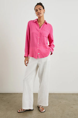 Hibiscus Cotton Gauze Ellis Shirt