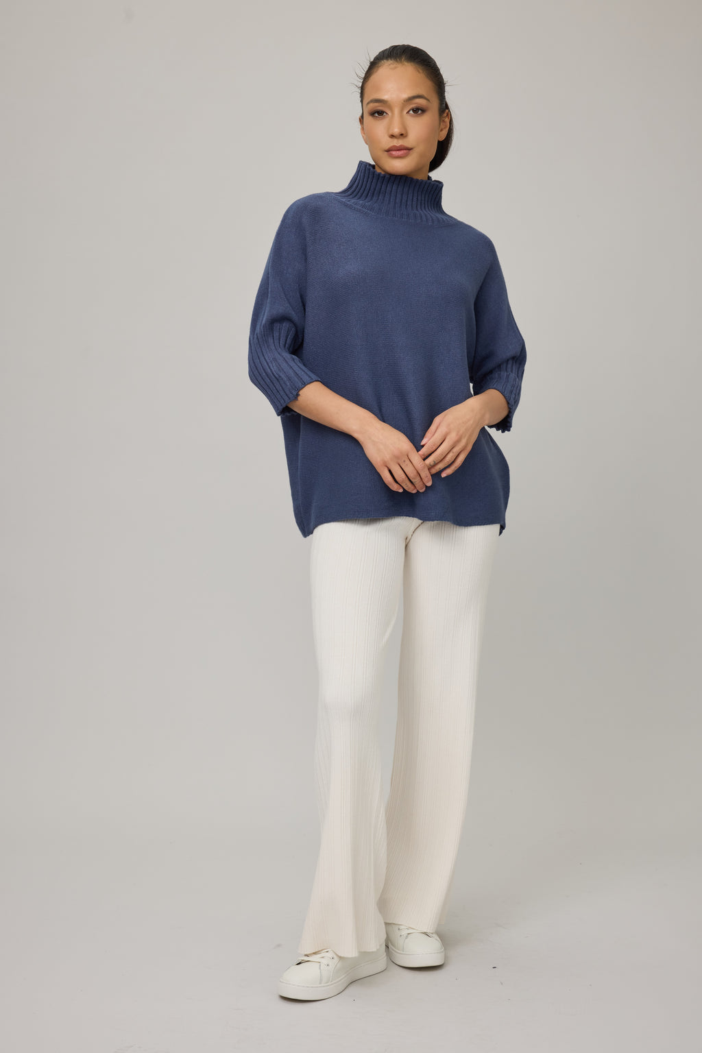 Rib Funnel Neck Sweater