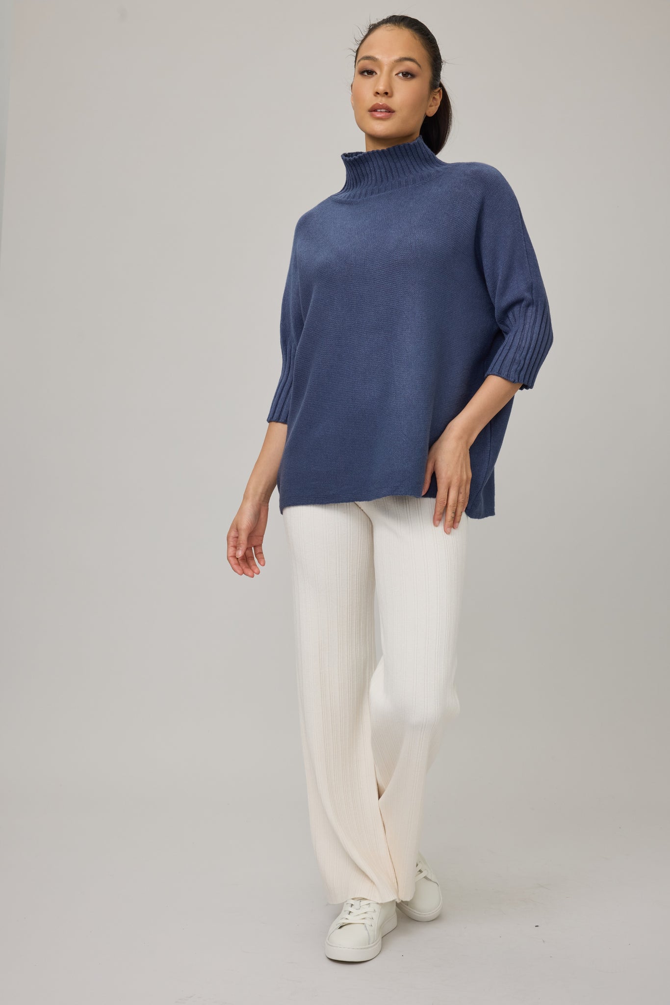 Rib Funnel Neck Sweater
